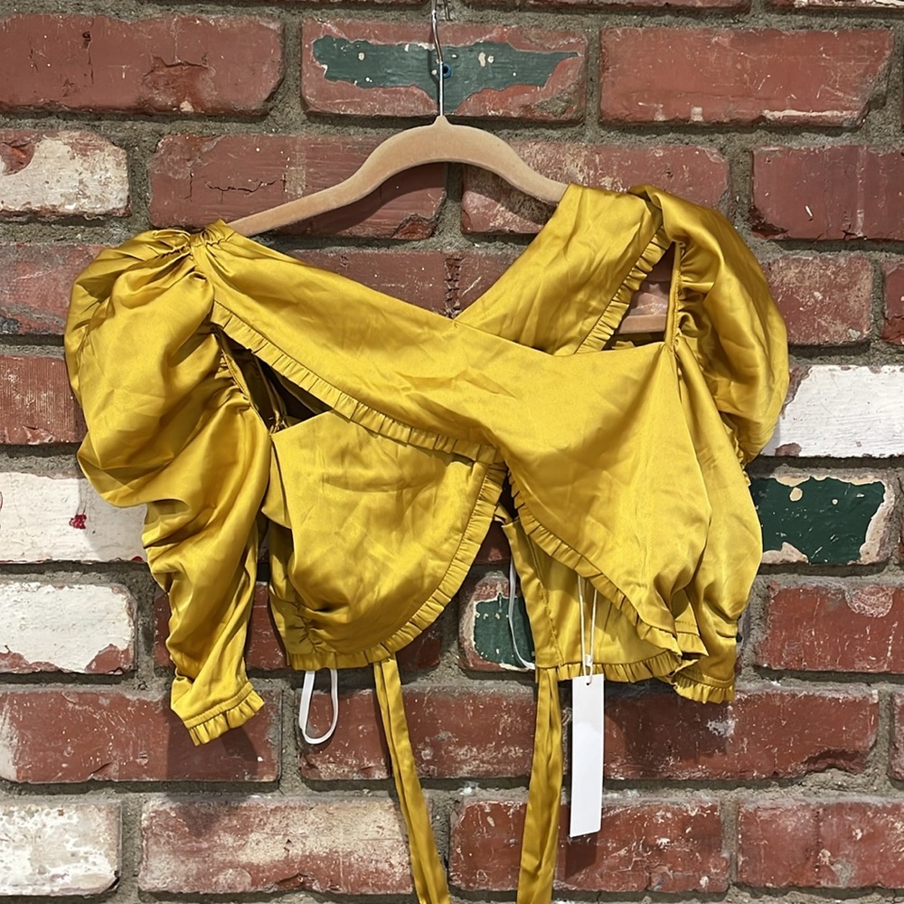 For Love and Lemons - Alia cross front crop top size small NWT - Picture 5 of 7